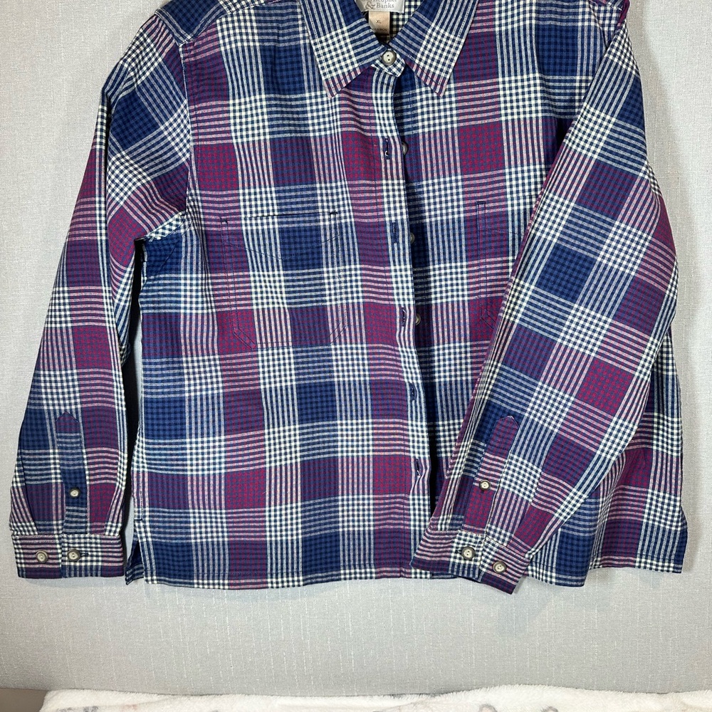 Christopher banks Plaid Button-Up‎ lightweight jacket in Blue and Red